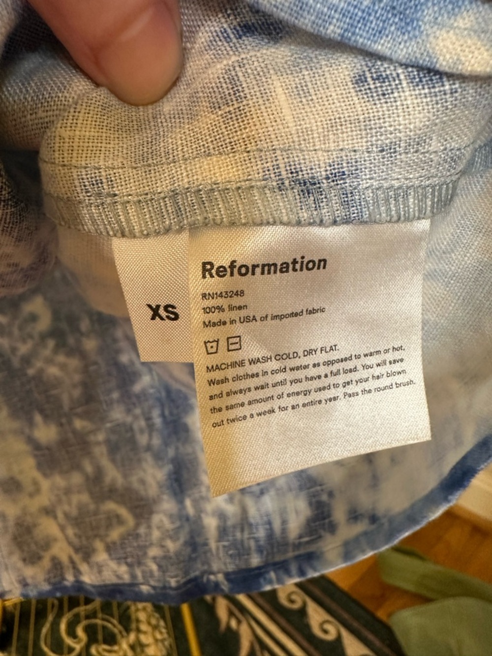 Reformation Tie-Dye Linen Mini Dress NWOT - Picture 7 of 8